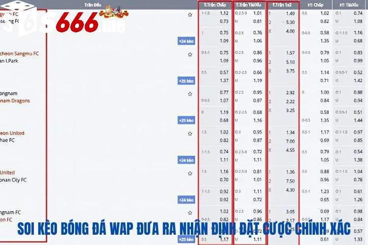 Soi kèo bóng đá wap đưa ra nhận định đặt cược chính xác